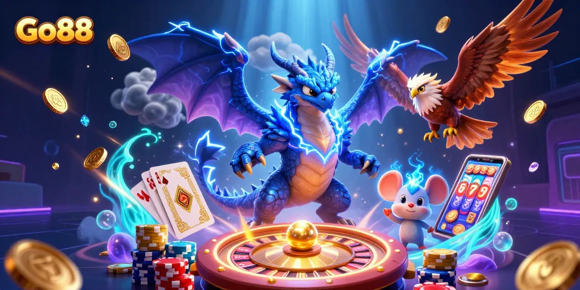 Engage with exhilarating Go88 adventures featuring vibrant gaming elements and electric characters.