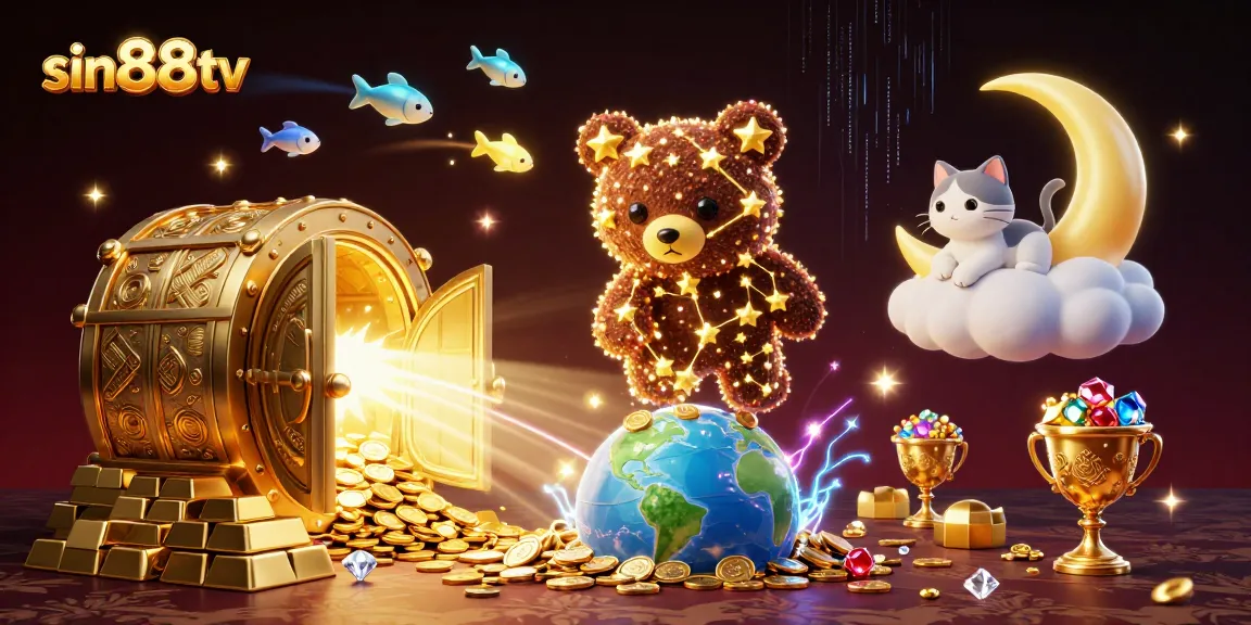 Experience the thrill of sin88tv with a vibrant 3D casino illustration capturing the essence of online gaming.