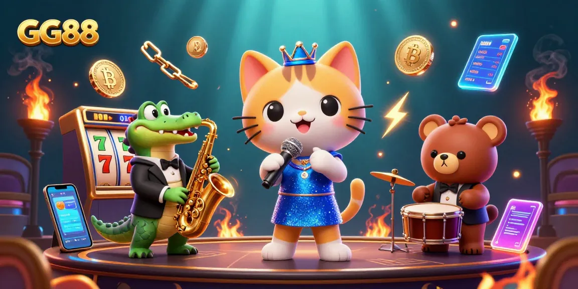 Engage in winning strategies at GG88 with vibrant casino characters and exciting slot elements.