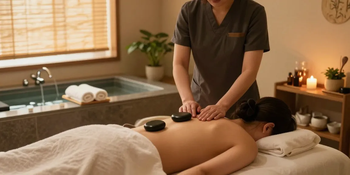 Relaxing 신촌출장안마 massage therapy session with soothing ambiance and essential oils