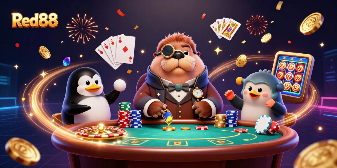 Experience thrilling wins at Red88 with a jolly walrus, penguin dealer, and a bluffing pufferfish!