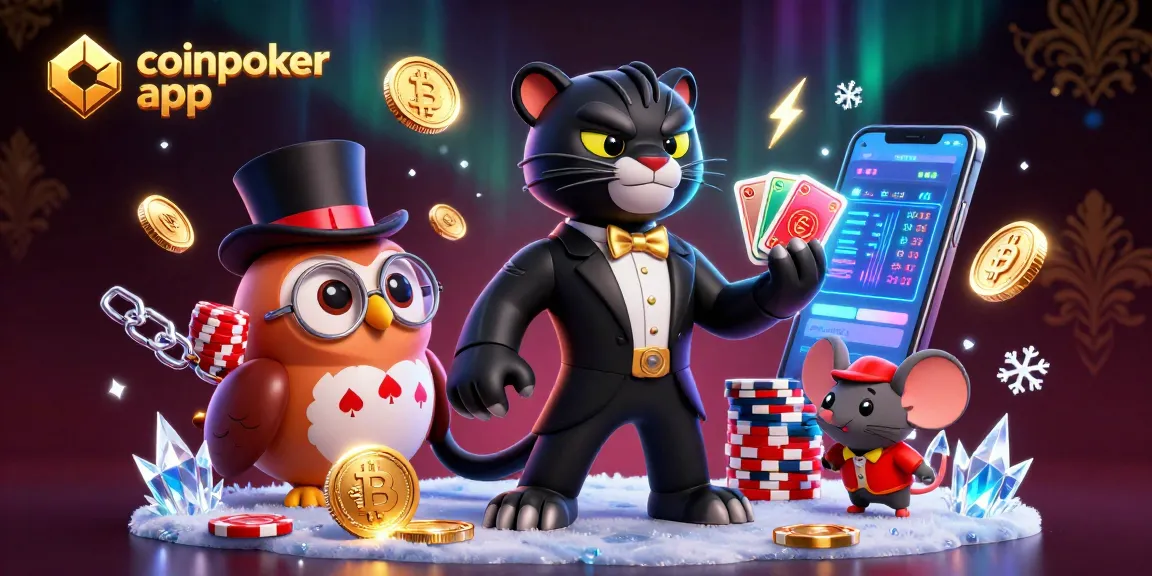 Découvrez l'application CoinPoker, jouez au poker en ligne avec des personnages amusants et des éléments de crypto.