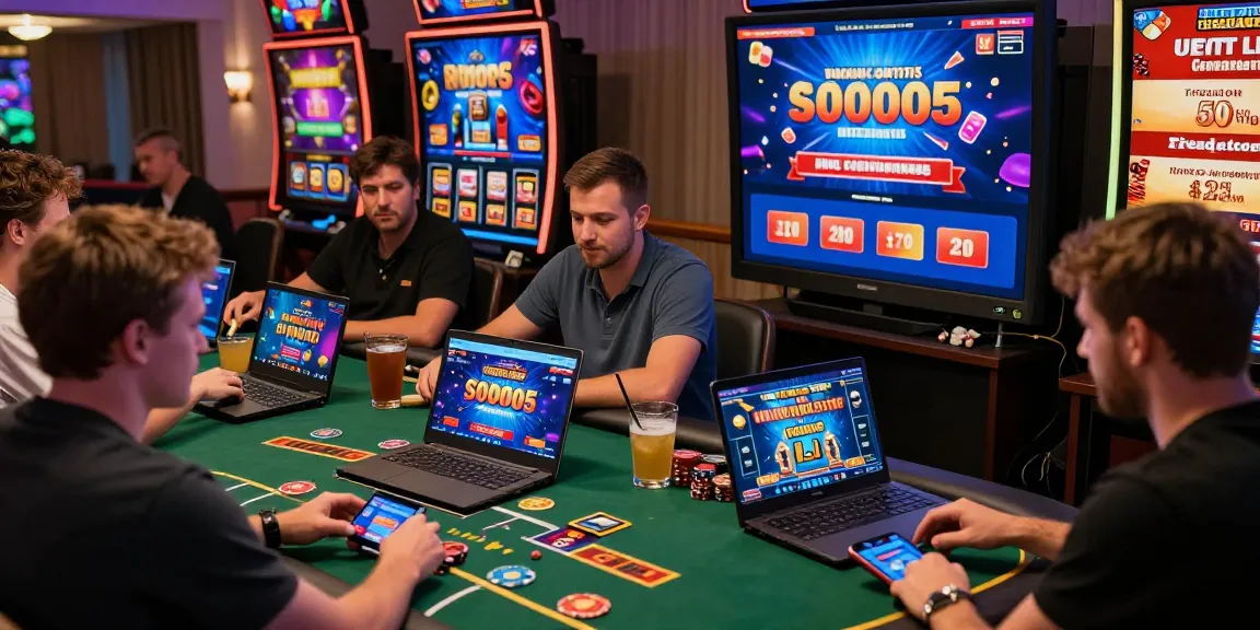 Engaging online gambling experience showcasing situs judi with players enjoying poker and slots at home.