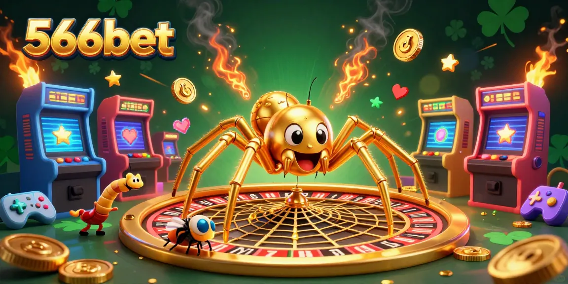 Engage with thrilling games on 566bet, featuring a vibrant 3D casino digital illustration!