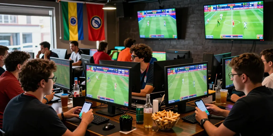 Exciting betting atmosphere at GACOR25 during World Cup 2026, showcasing fans engaged in sports betting.
