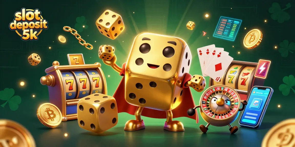 Engage with the vibrant slot deposit 5k scene filled with golden elements and casino excitement.