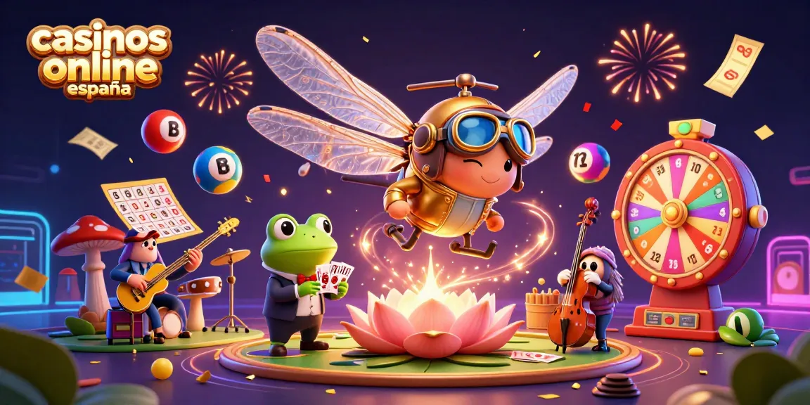 Visualiza casinos online España con un dragón piloto y un croupier en la escena