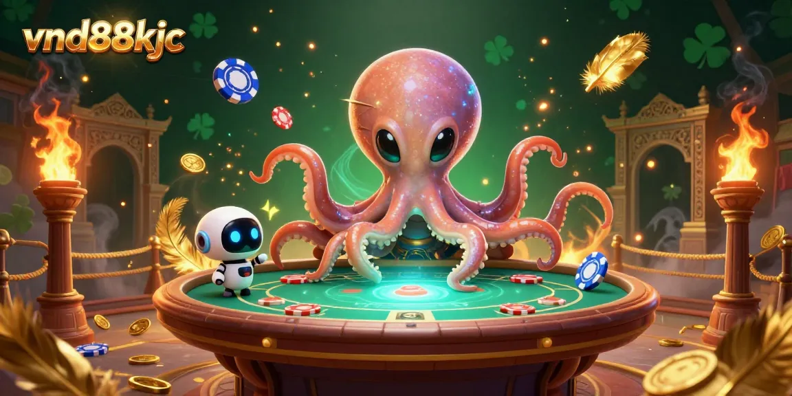 Engage in thrilling gaming action with vnd88kjc featuring a vibrant octopus dealer at a dynamic poker table.