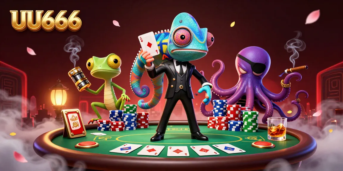Experience thrilling gaming at UU666 with a secret agent chameleon and vibrant poker elements.