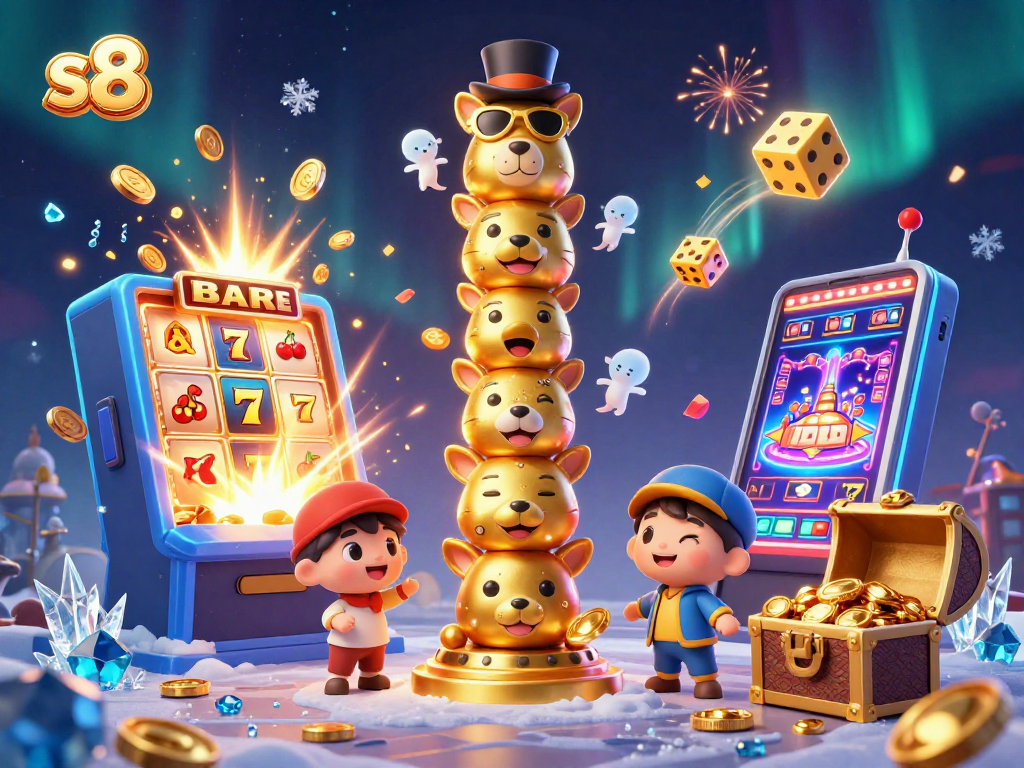 Engage with exciting slots and win at s8's vibrant casino atmosphere featuring colorful jackpots.