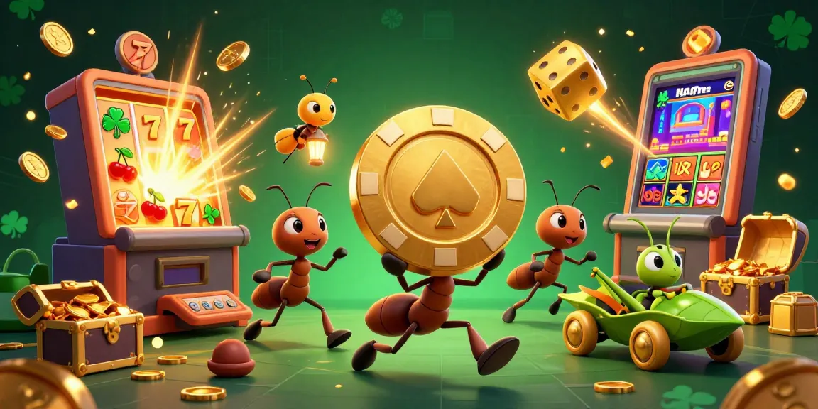 Play iwin with a dynamic team of cartoon ants on a thrilling casino heist.