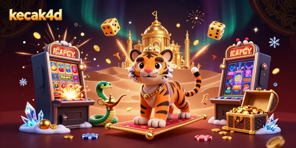 Experience thrilling gameplay with kecak4d, featuring a dynamic slot machine explosion and vivid casino elements.