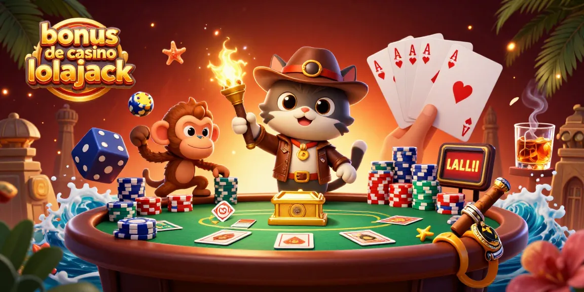 Experience the excitement of bonus de casino lolajack with a cat archaeologist discovering treasures at a poker table.