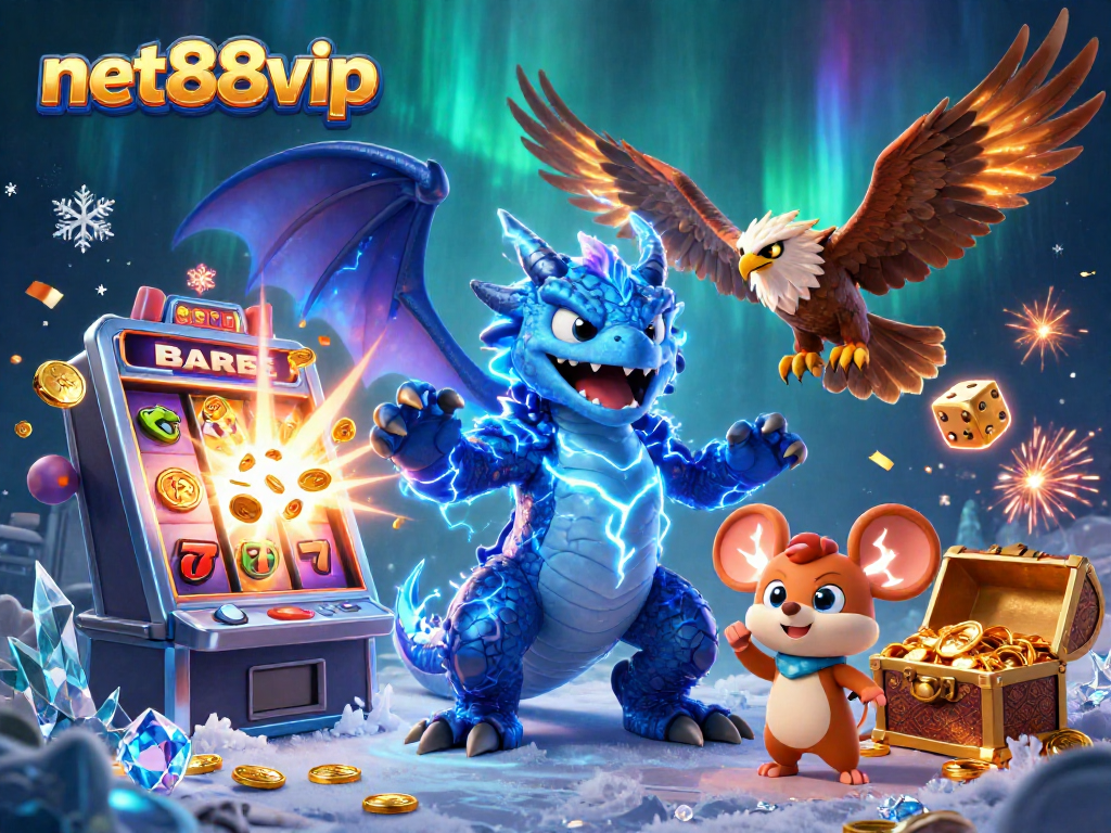 Experience thrilling jackpots with net88vip's vibrant casino games, dragons, and lucky symbols in action.