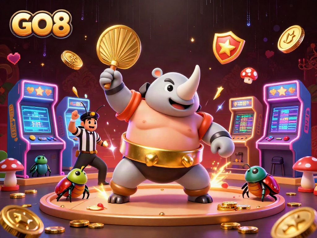 Experience GO8's thrilling casino atmosphere with vibrant characters and dynamic gaming elements.