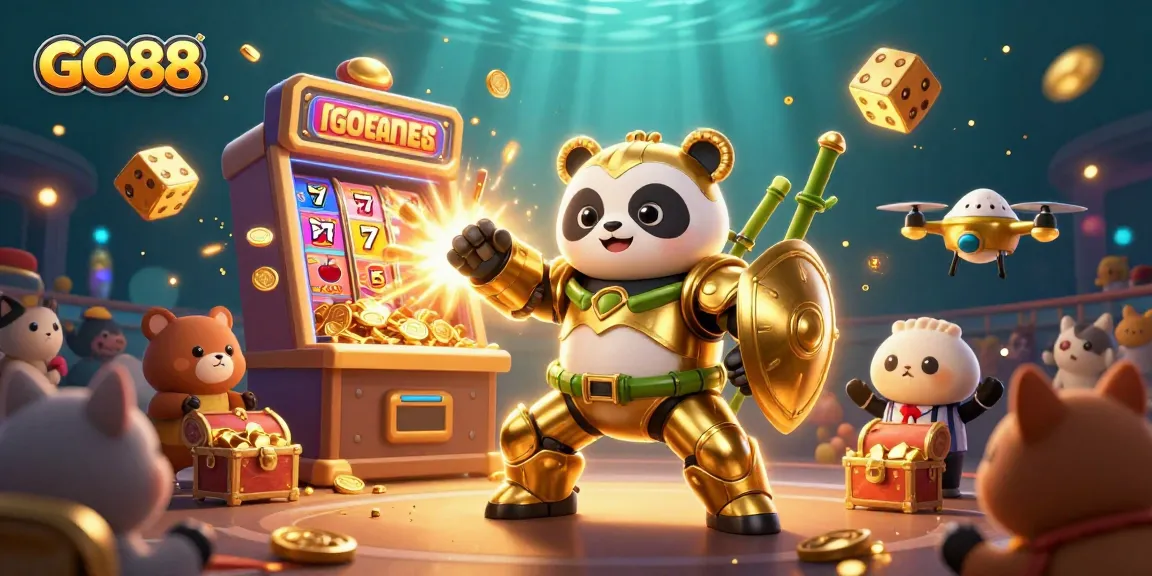 Engage in thrilling gameplay with GO88's exciting jackpot action amidst vibrant casino elements.