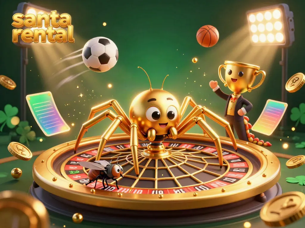 Engaging scene depicting the excitement of a santa rental-themed roulette wheel with lively characters.
