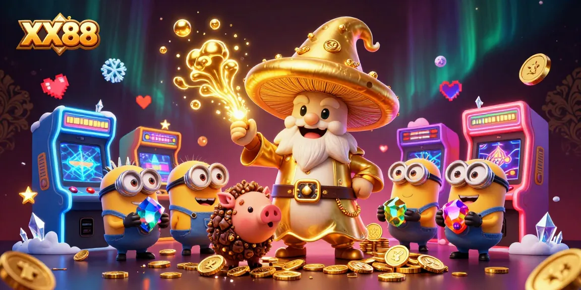 Engage with the magical world of XX88, featuring vibrant gaming elements and treasures galore.