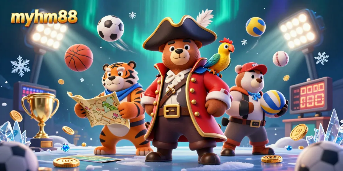 Engage with exciting gameplay on myhm88 while featuring a vibrant 3D casino scene.
