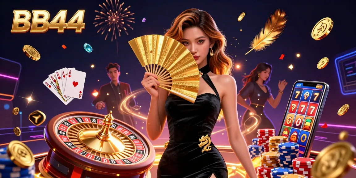 Experience thrilling gameplay at BB44 with vibrant casino elements in a magical 3D illustration.