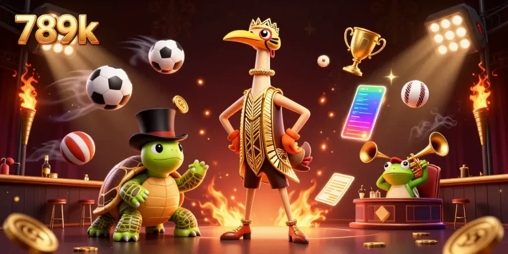 Experience 789k's thrilling casino atmosphere with dynamic 3D characters and gaming elements.