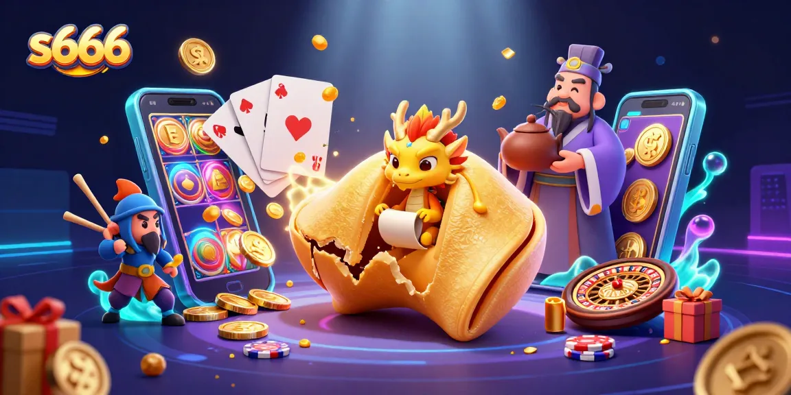 Play exciting slots at s666 with a vibrant display of 3D games and bonus elements filling the scene.