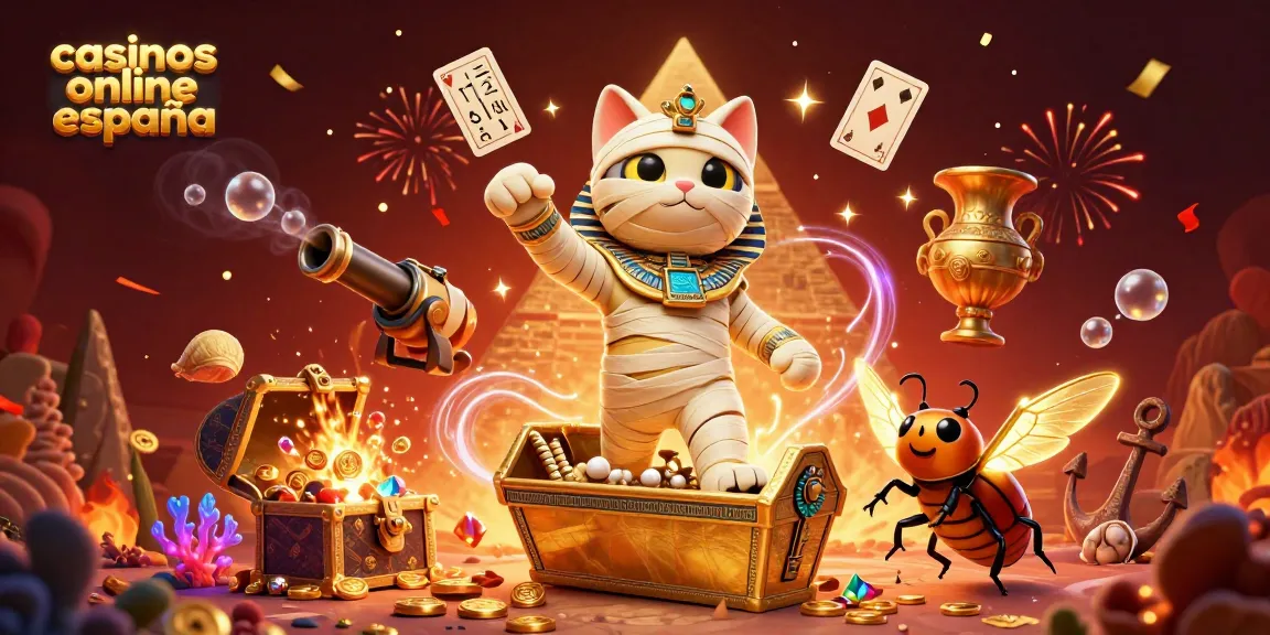 Disfruta de casinos online España con emocionantes juegos y promociones en esta vibrante ilustración.