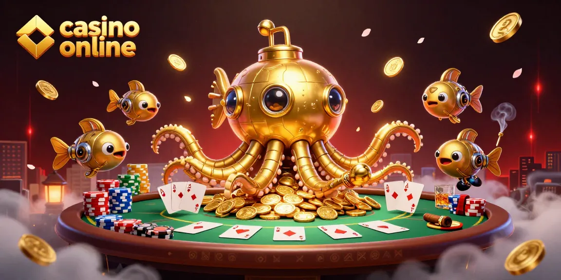 Joacă jocuri de noroc captivante pe casino online cu tentaculele unui kraken și pești mecanici.
