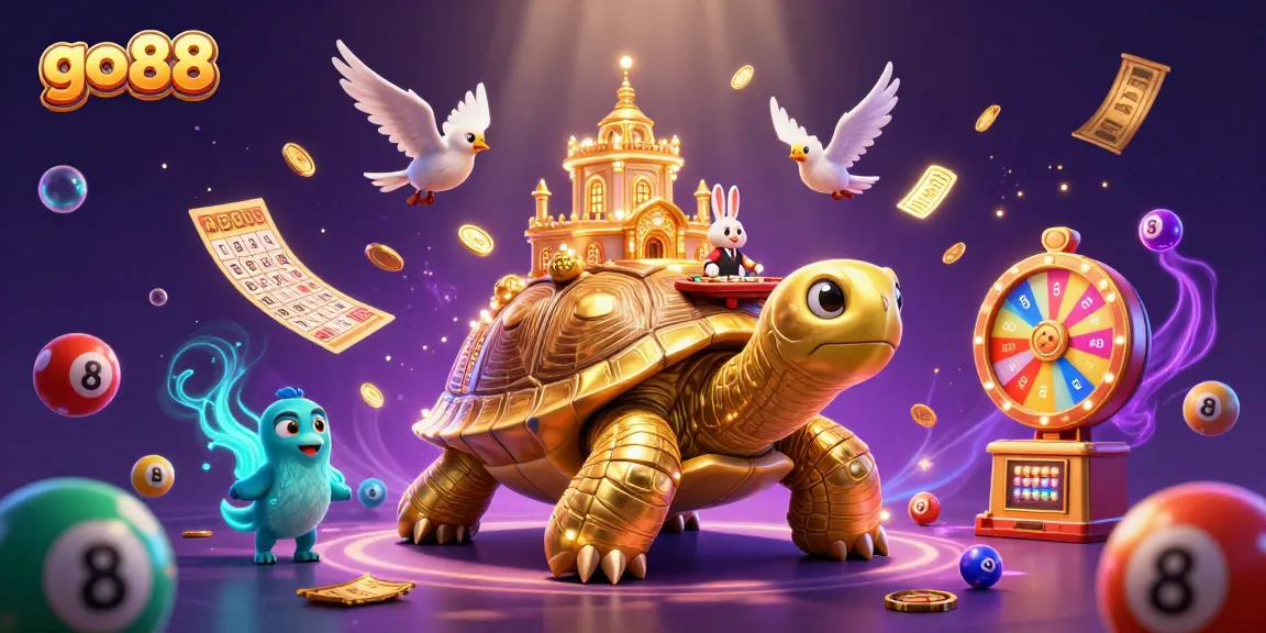 Experience the excitement of go 88 with vibrant lottery elements and a dazzling casino scene.