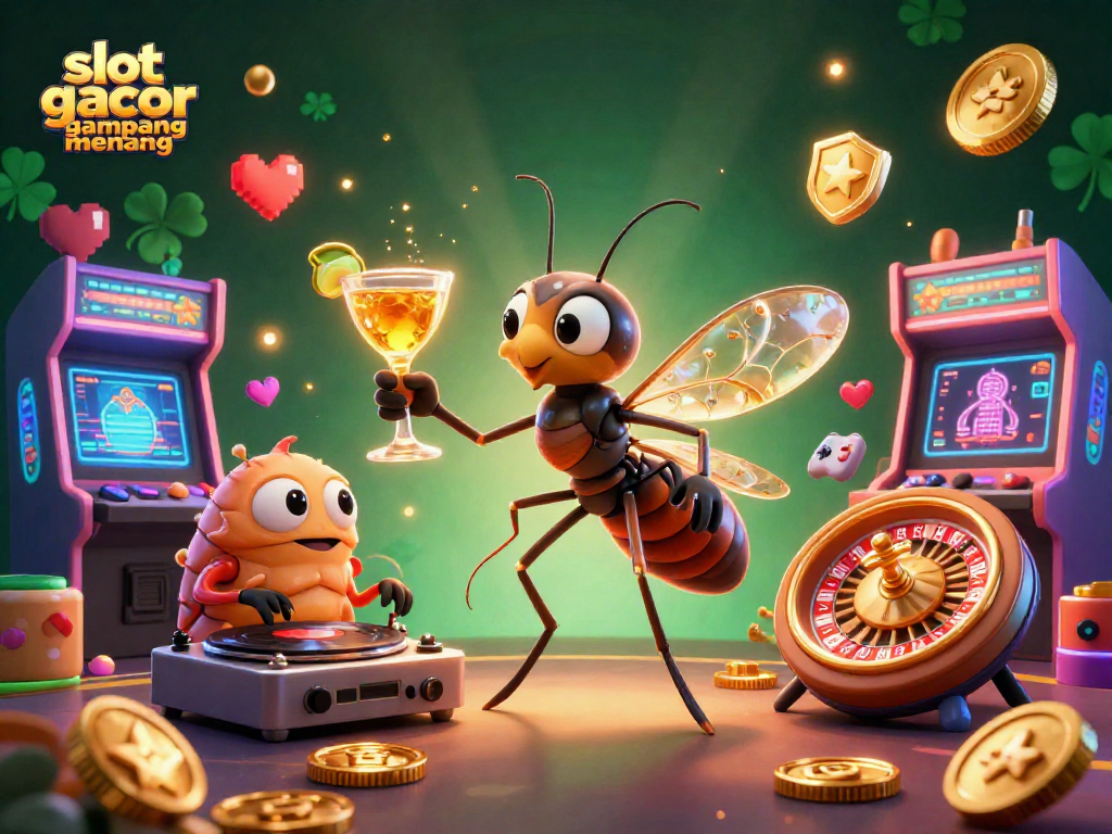 Spin to win with slot gacor gampang menang in a vibrant casino scene filled with exciting game elements.