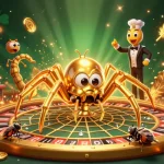 iwin offers captivating casino entertainment with a stunning roulette scene featuring unique characters.