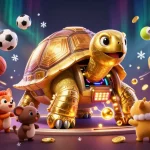 Experience GK88 with this vibrant casino scene of a golden tortoise pinball machine.