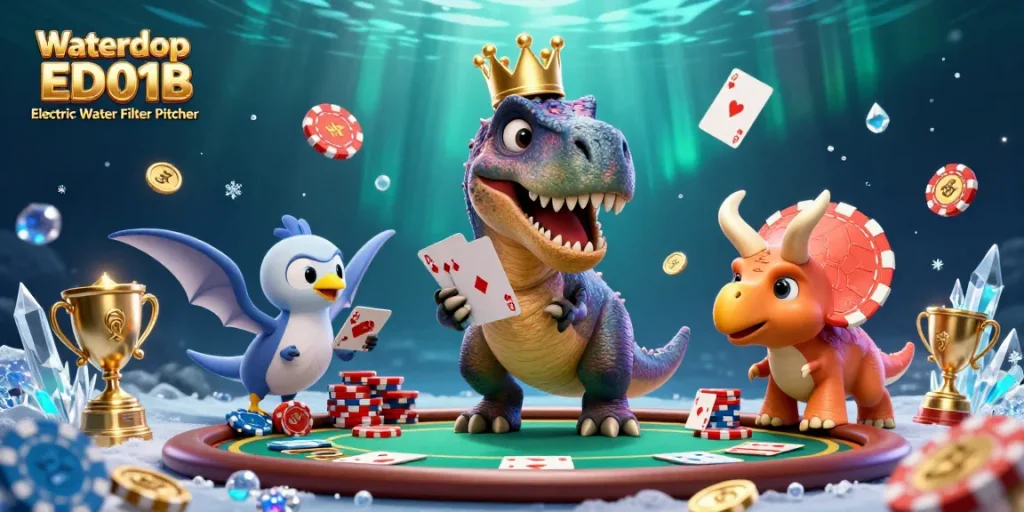 Watch the Waterdrop ED01B Electric Water Filter Pitcher transform your water in this lively casino scene.