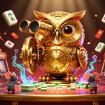 Experience vibrant gambling action with xim amidst a cartoonish casino scene packed with slots and festive elements.