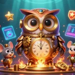 Engage with gg88's dynamic gaming realm, featuring an owl and mouse in a lively casino scene.